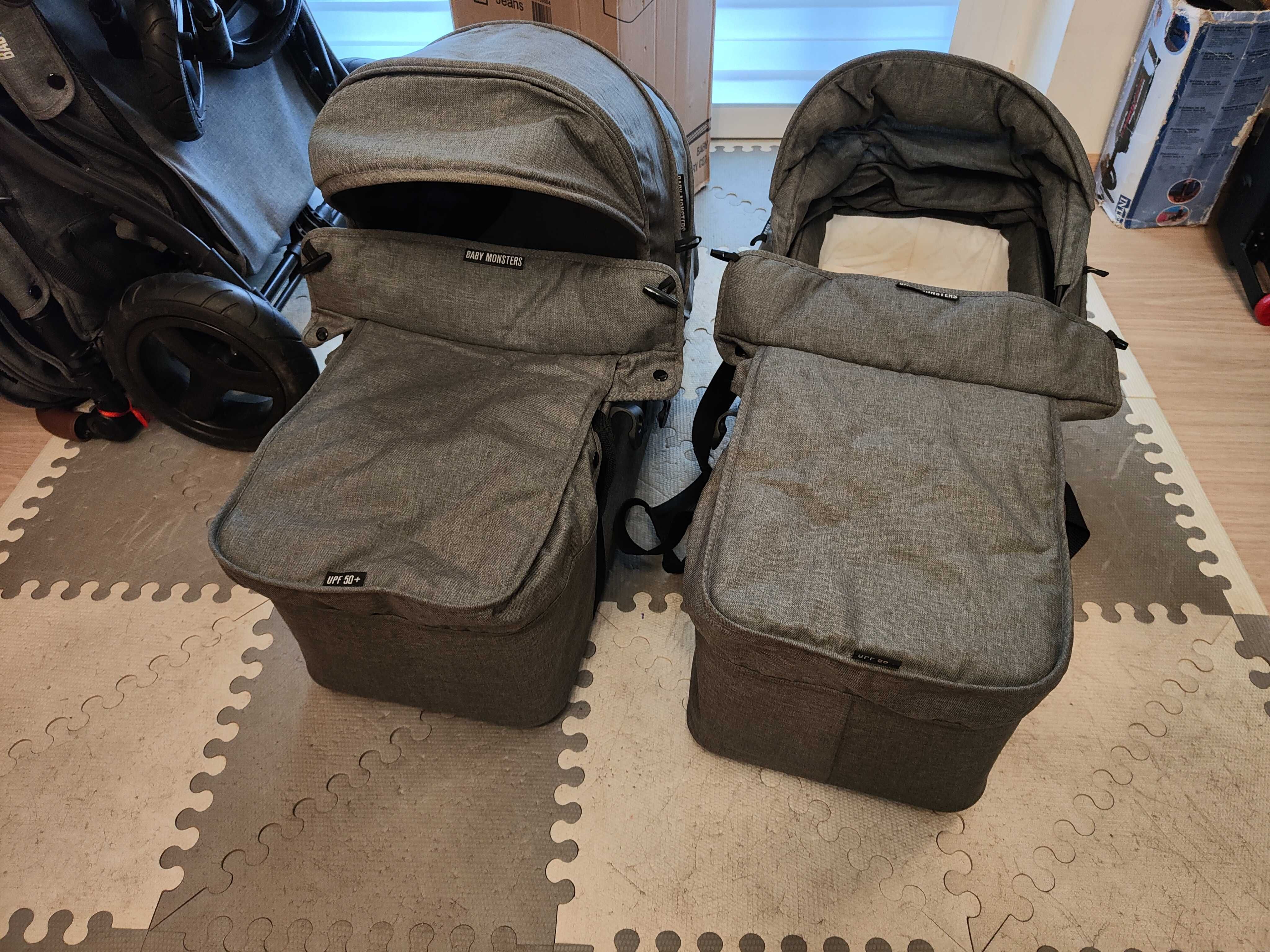 Wózek dla bliźniaków Baby monster Easy Twin Air Limited Edition Denim