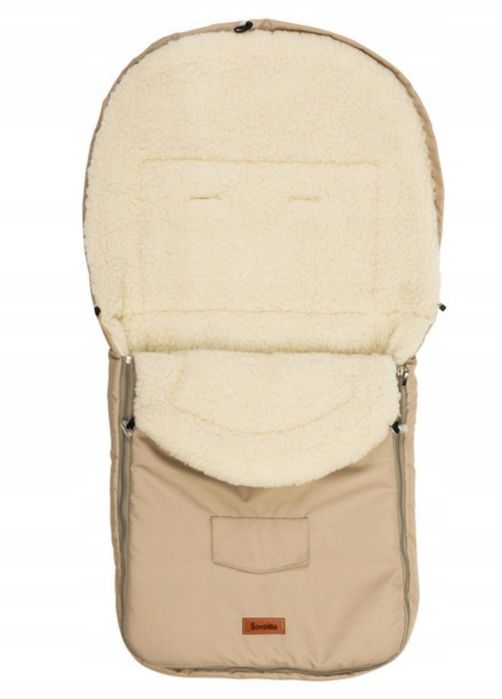 Śpiworek wełna - cappucino do wózka 95x40)