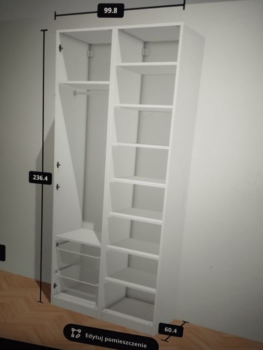 Szafa Pax wysokość 237 szer. 100 cm