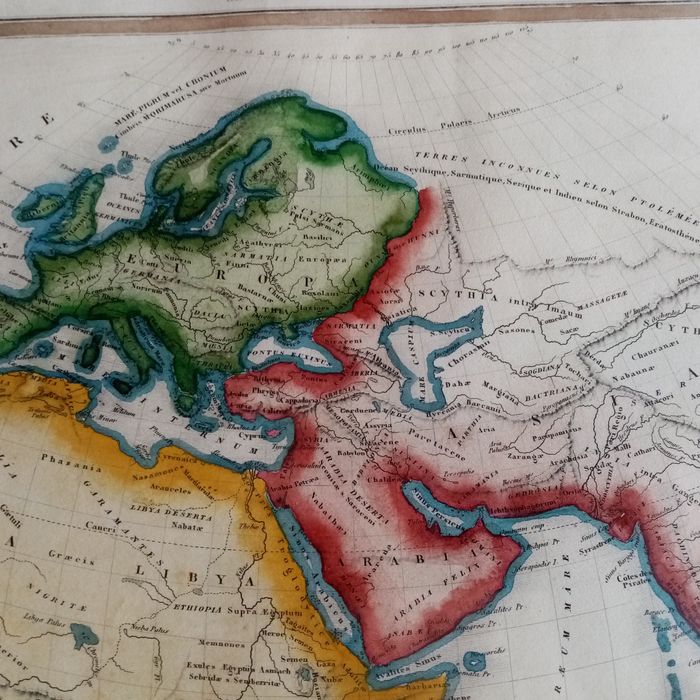 Piękny antyk 1846 mapa francuska
