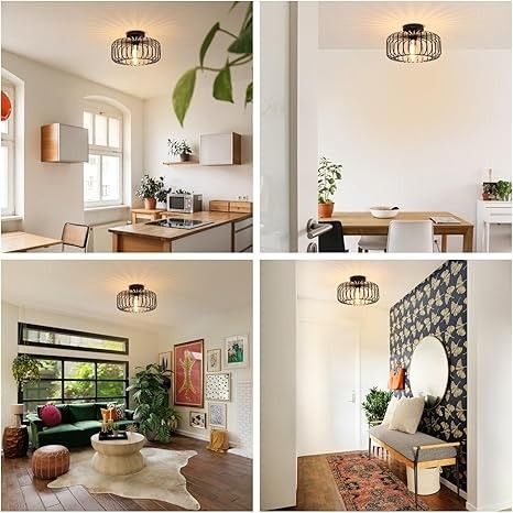 FRIDEKO HOME Lampa sufitowa, czarna, nowoczesna l z metalu