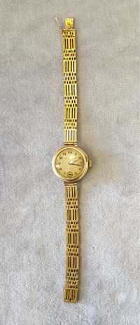 Zegarek złoty damski z bransoletką, Louis Grisel, Szwajcaria