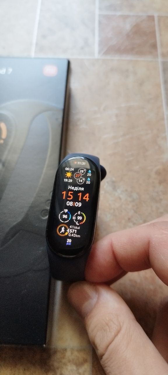 Фітнес браслет, трекер Xiaomi Mi Band 7: укр/рос, +2 дод.ремінці