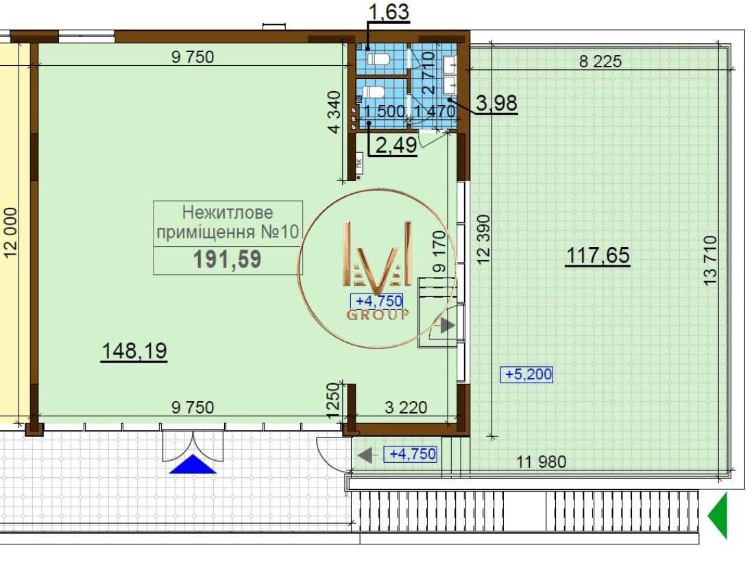 Продаж магазину S=192м² Варшавський Плюс