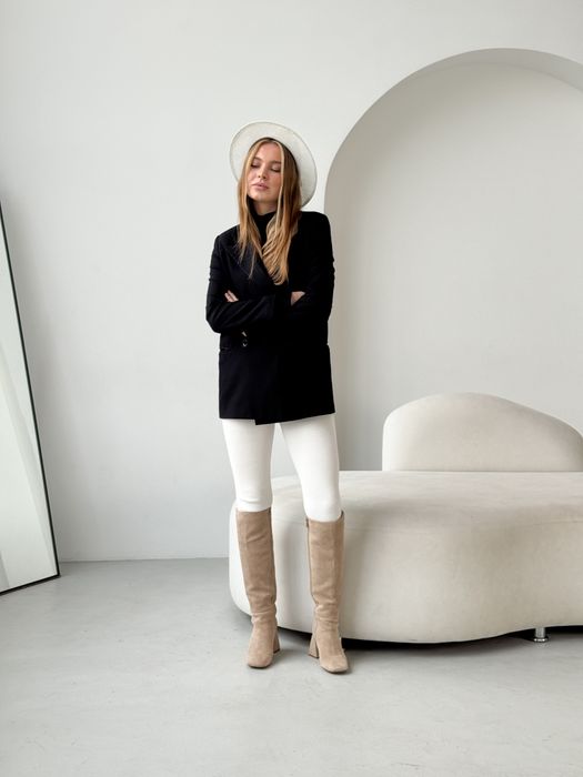 АКЦІЯ‼️Шкіряні чоботи на каблуку | Стильні ботинки демісезон Сапоги