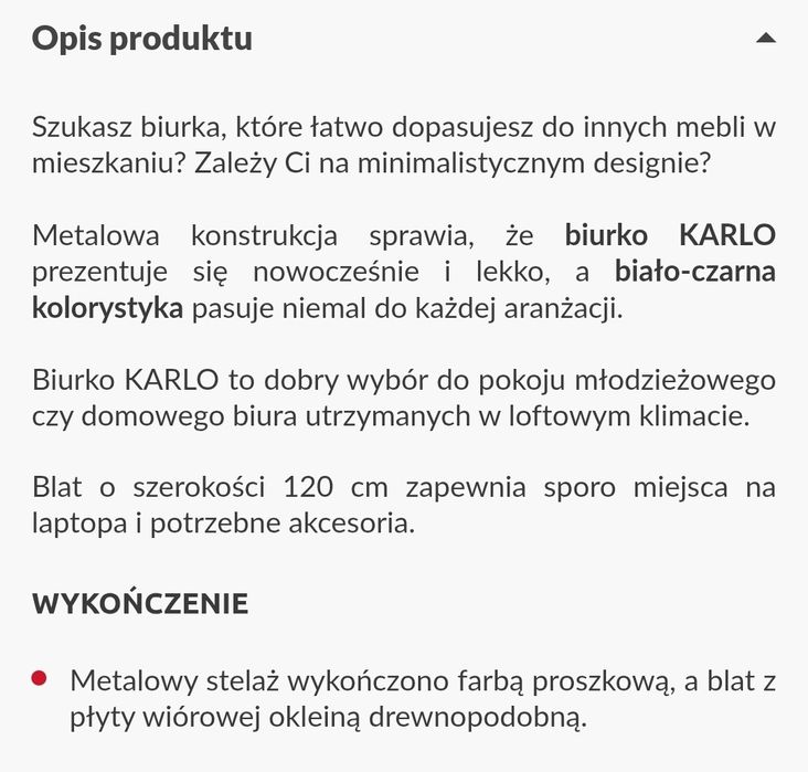 Biurko loftowe białe