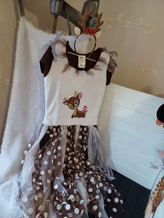 Доросле новорічне різдвяне плаття сукня наряд костюм олень оленятко М