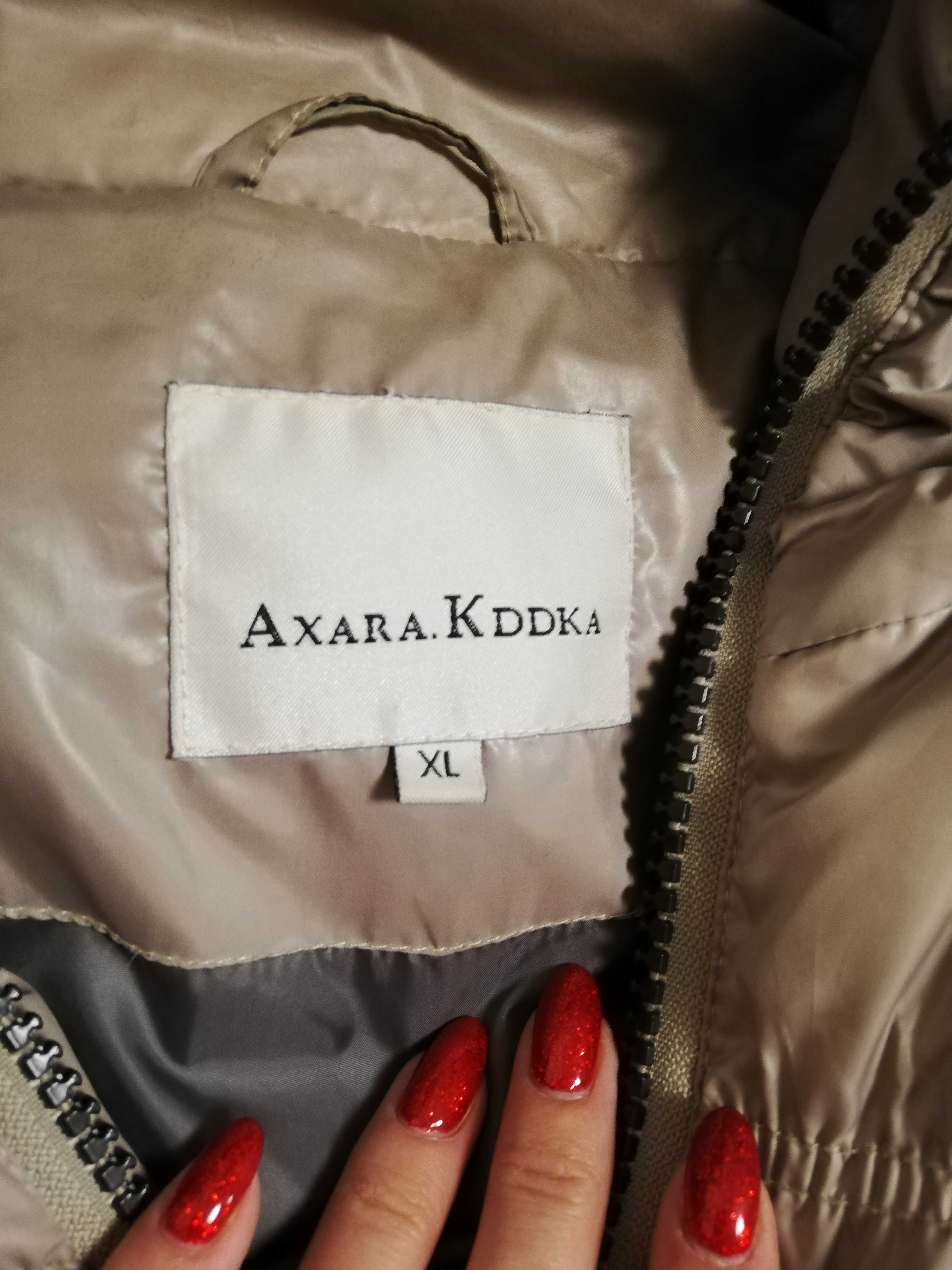 parka puchowa Axara S M 36 38 beżowa płaszcz puchowy Axara S M 36 38