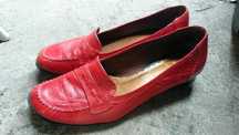 Buty botki czerwone mokasyny pantofle rozmiar 38
