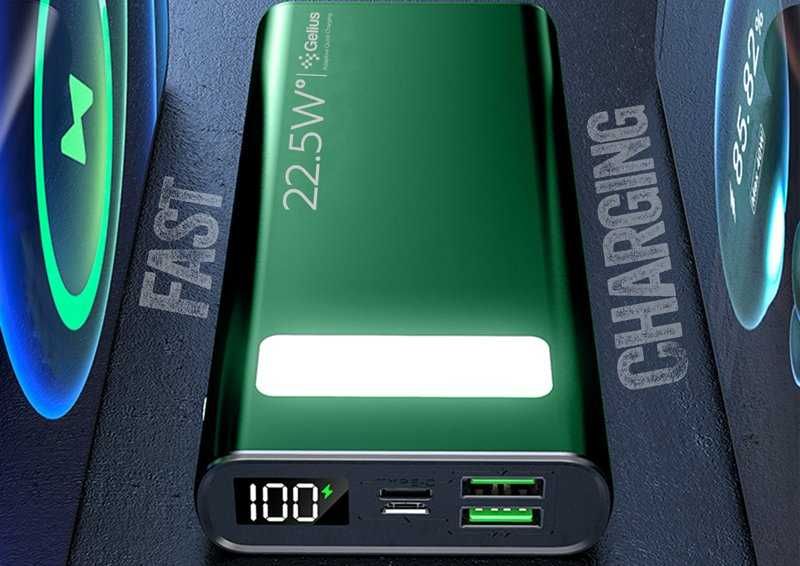 Повербанк Gelius Lightstone GP-PB300i 20000mAh QC+PD 22.5W Green