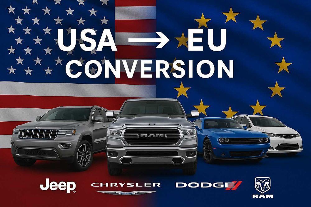 Konwersja Jeep / Chrysler / Dodge / RAM z USA na EU – Profesjonalnie
