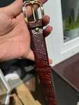 Pasek brazowy skorzany skora weza vintage