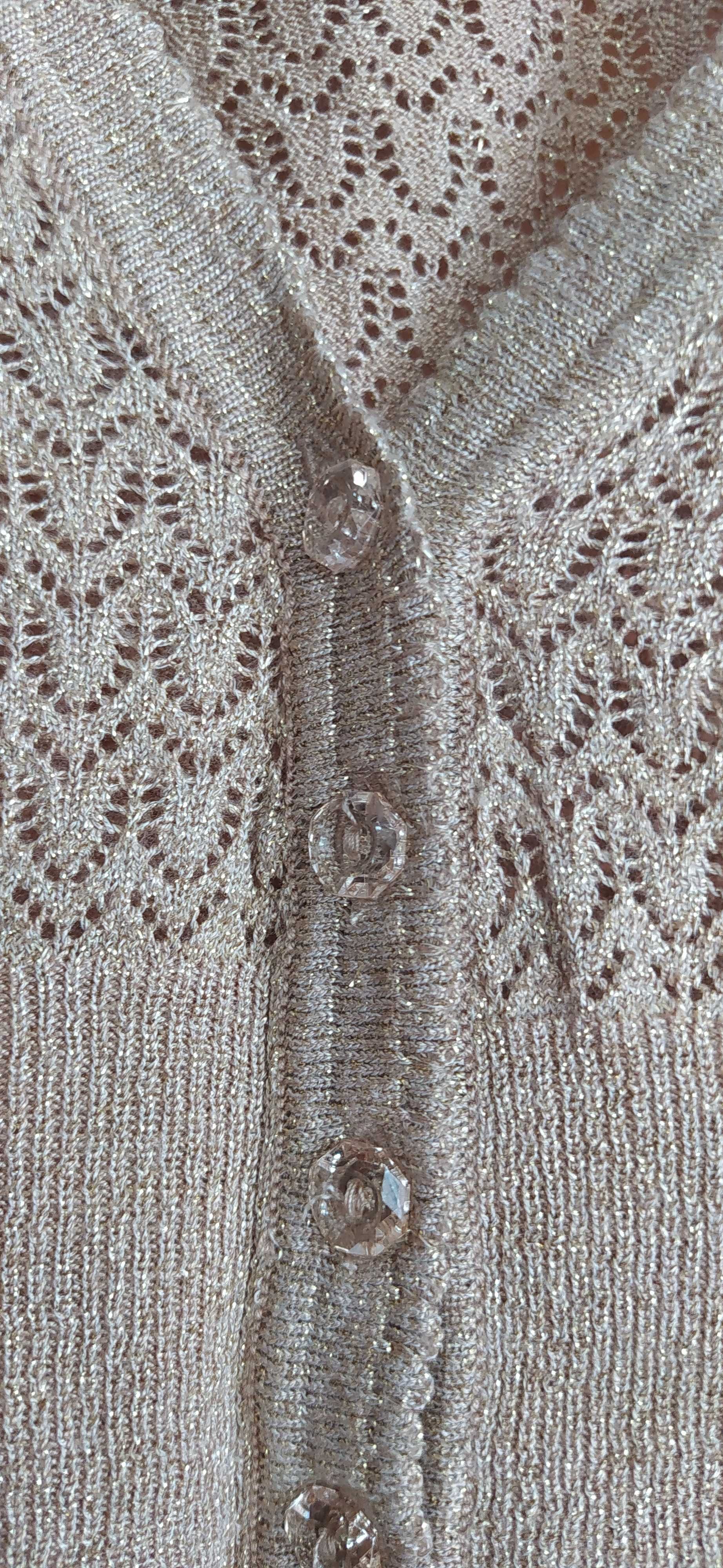 Bluzka z krótkim swetrem złota krótki rękaw r. S Orsay