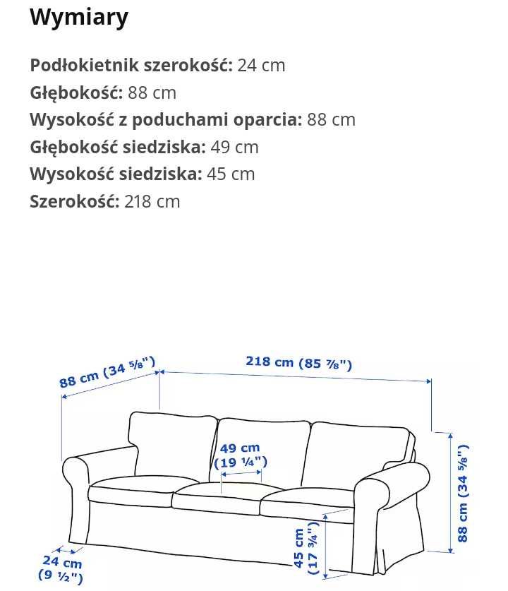 Sofa 3-osobowa Ikea EKTORP