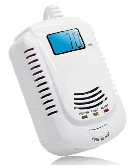 Czujnik Czadu I Gazu CO Tlenek Węgla Kabel/Bateria