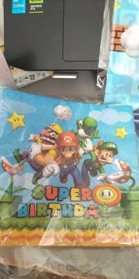 Zestaw Super Mario serwetki i ceratka na stolik