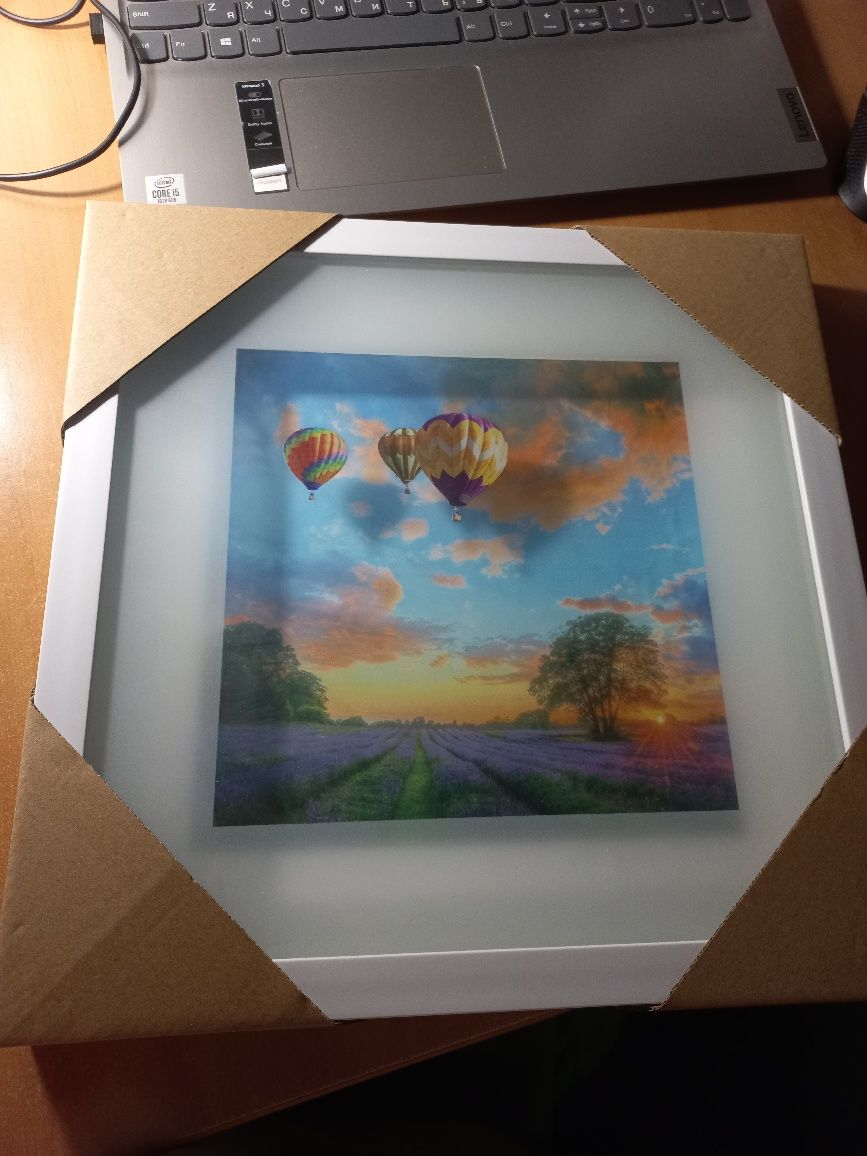 Картина нова, декор, пейзаж і повітряна куля