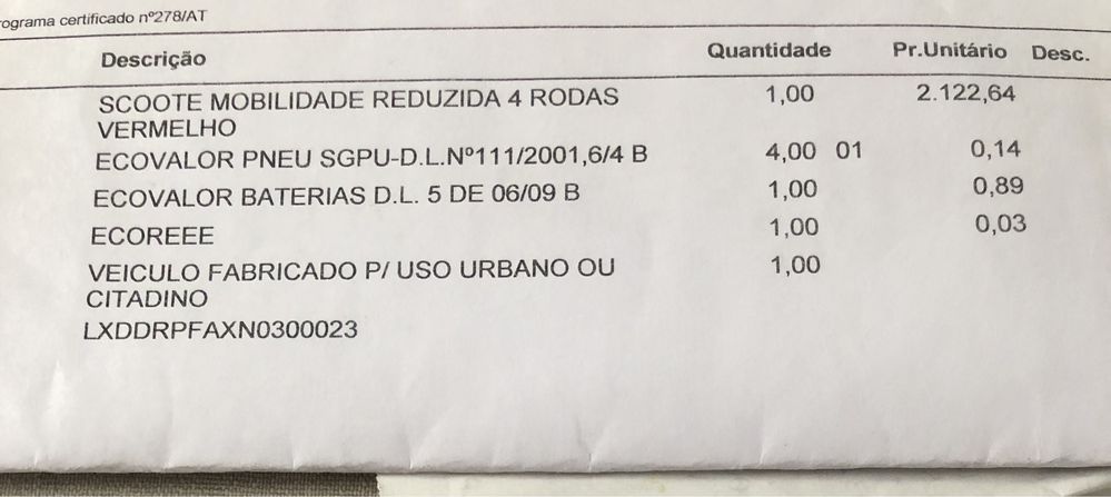 Scoter de mobilidade reduzida 4 rodas vermelha
