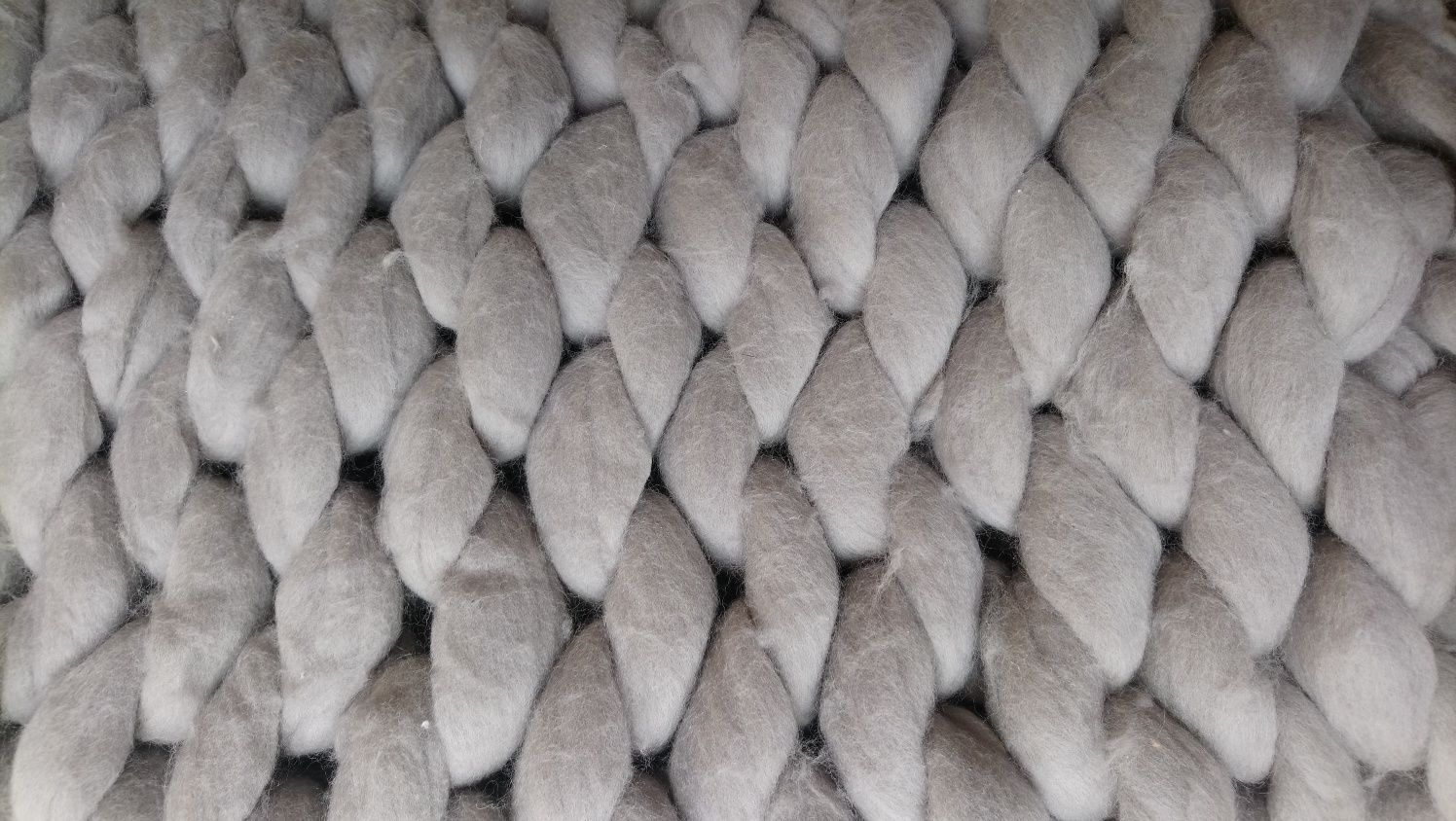 Pled welna merino kocyk czesanka grey