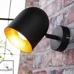 2x Reflektor ścienny Morik lampka nocna kinkiet spot czarny złoty loft