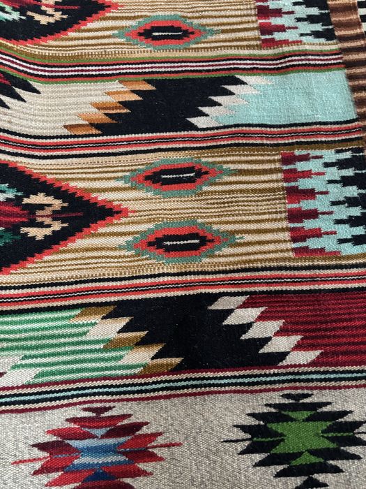 Duzy przedwojenny kilim wełniany antyk
