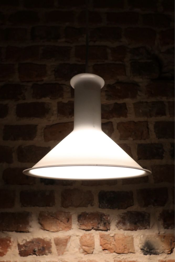 Szklana duńska lampa sufitowa Marina Holmegaard 1980 vintage wisząca