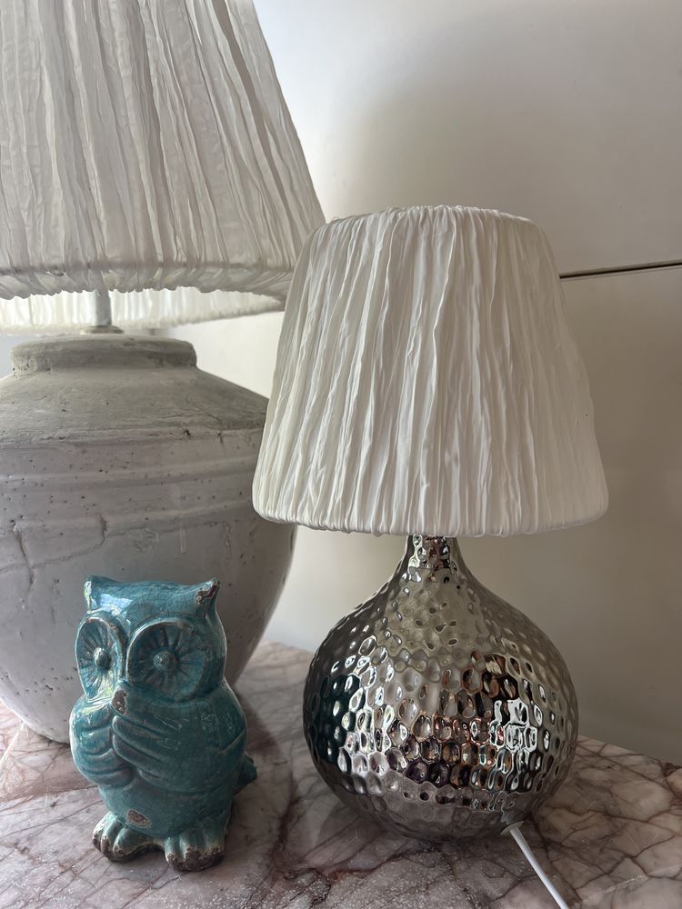 Ceramiczna słodka lampka kolor srebrny Home&you