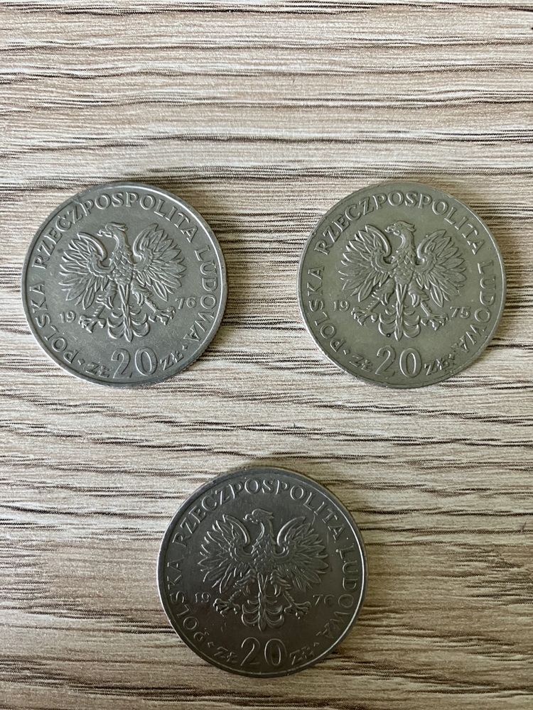 Monety 20 złoty Marceli  Nowotko 1975 i 1976