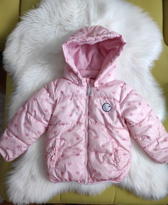 Куртка, девочка, 12-18 мес, 86 см, весна/осень,розовая, теплая