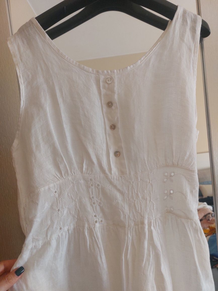 Vestido Branco linho Rialbanni