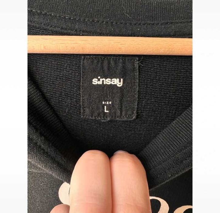 Bluza czarna Sinsay L lekka prosta idealna do szkoły przejściowa