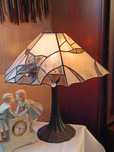 Lampa ,, Tiffany " witraż , sześciobok - klosz