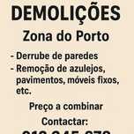 Pequenas demolições – Porto e arredores – Preço a combinar