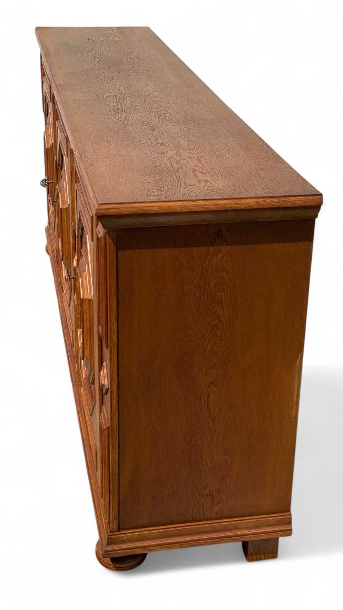 Rustykalna długa komoda dębowa sideboard