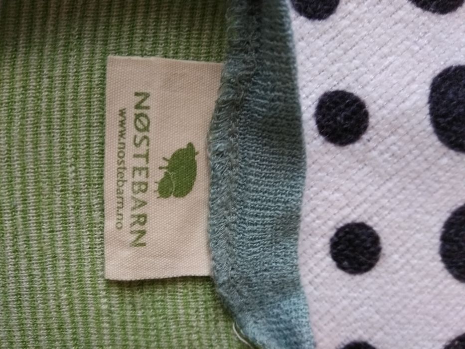 Body z długim rękawem wełna jedwab 92/98 Nostebarn