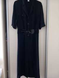 Szmizjerka sukienka 44 czarna bawełna midi DUO