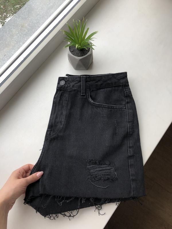 Плотні якісні джинсові шорти висока посадка