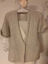 Sweter cekiny srebrny L Bonita
