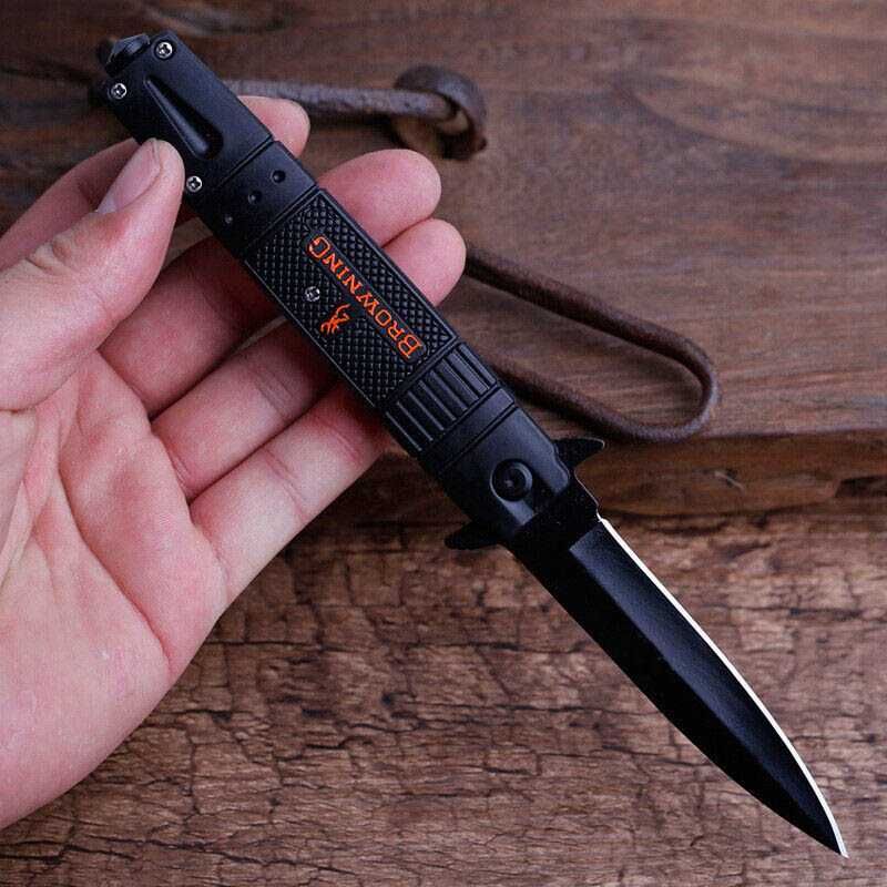 Nóż scyzoryk taktyczny BROWNING automat Hunter BLACK BR5