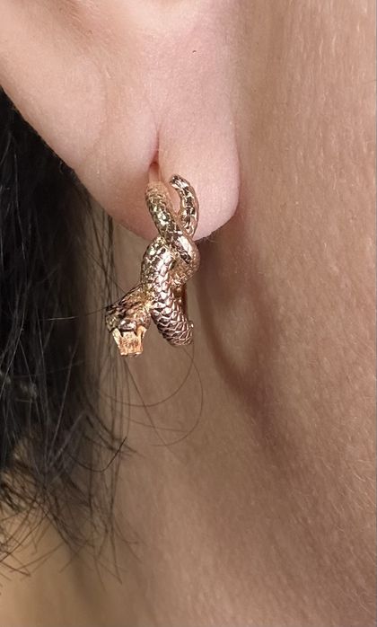 Сережки С2124, Змія, від 3.99г Золото (червоне ) 585 проби