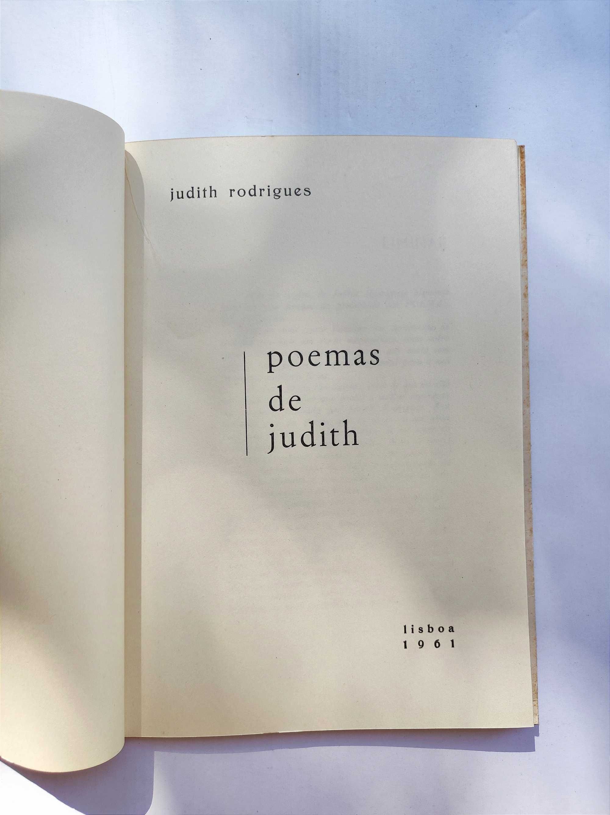 Livro poesia - Poemas De Judith - Judith Rodrigues - 1961