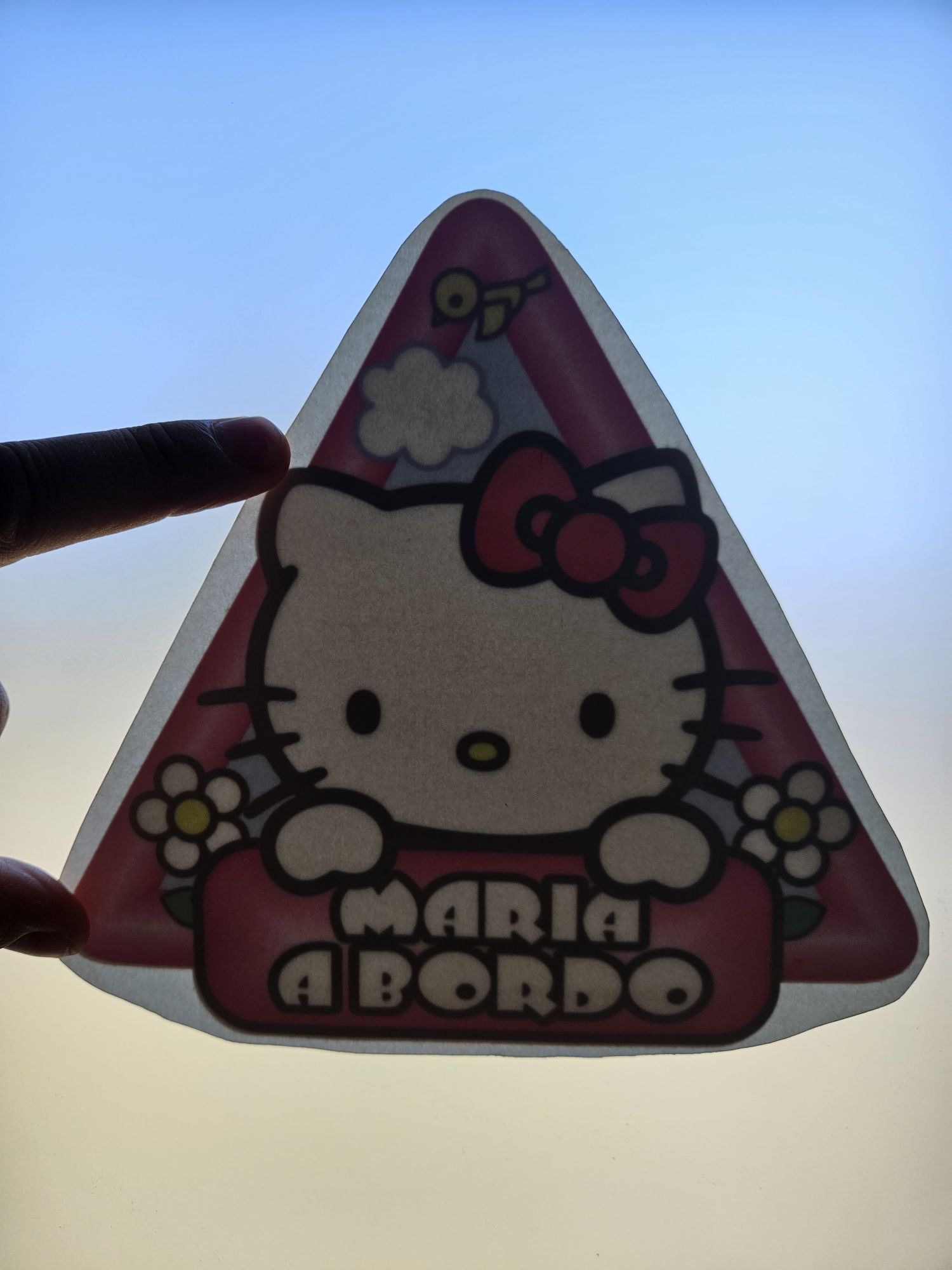 Autocolantes bebé a bordo "Maria a Bordo" Hello Kitty