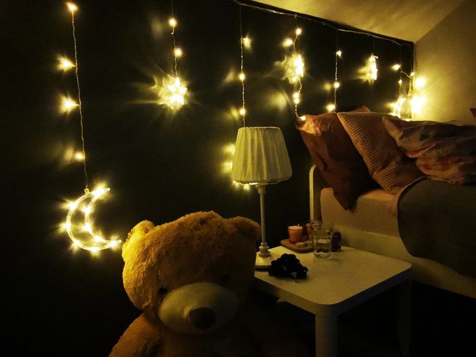Lampki Księżyce Gwiazdki Świąteczne Światełka Kurtyna 96Led
