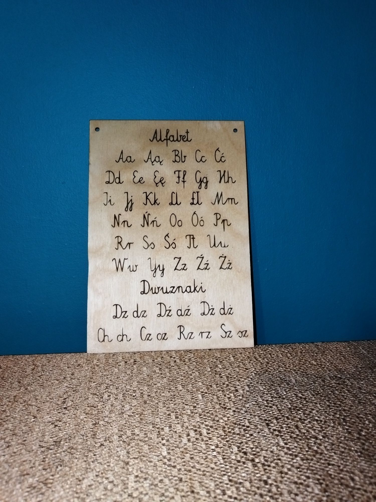 Drewniana tabliczka alfabet