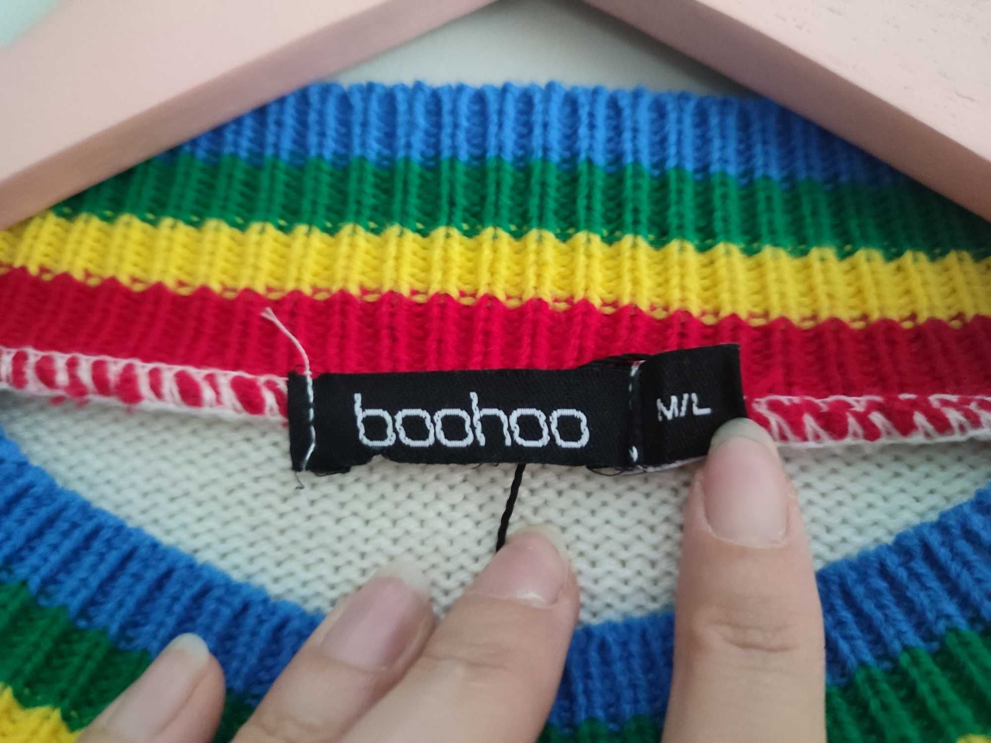 Beżowy sweterek rainbow