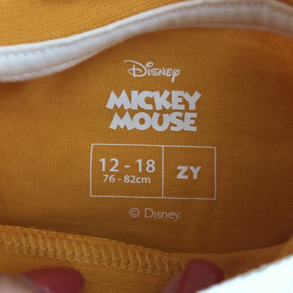 NOVA!Blusa manga comprida/camisola Disney bebé Mickey Pluto T 12-18 M