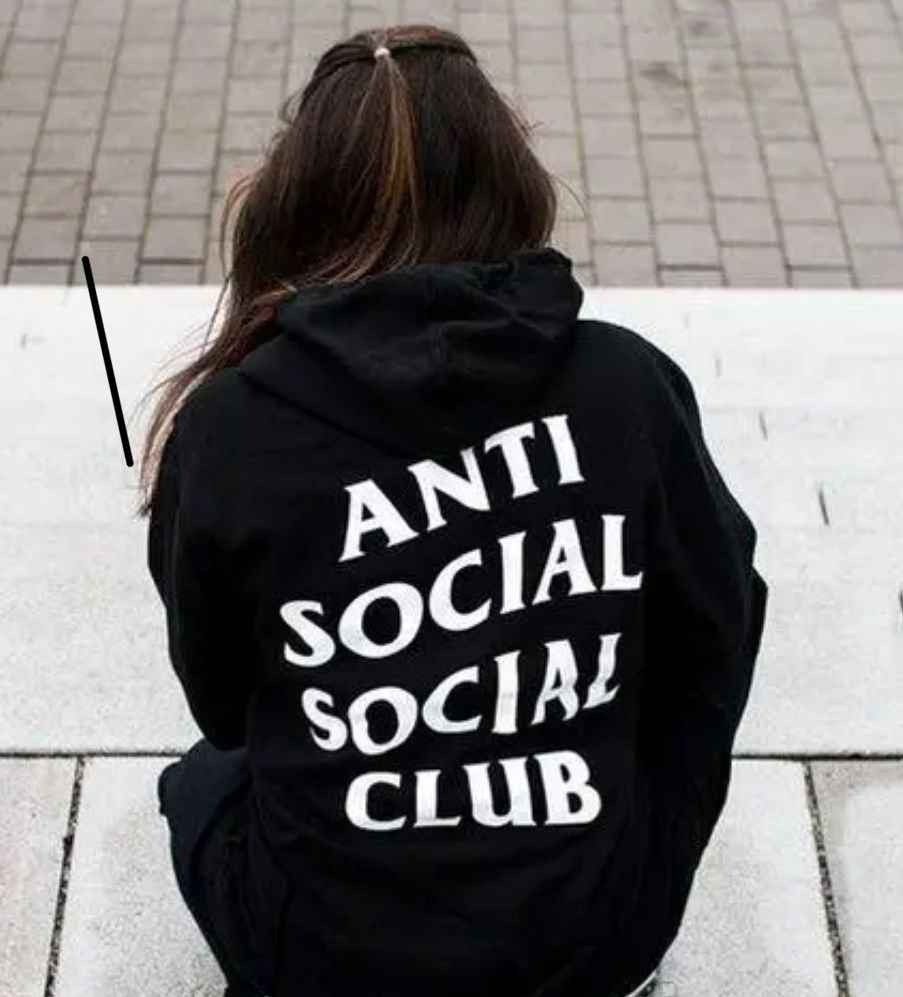 Мужские худи ASSC Antisocial social club  унисекс кофта Толстовка