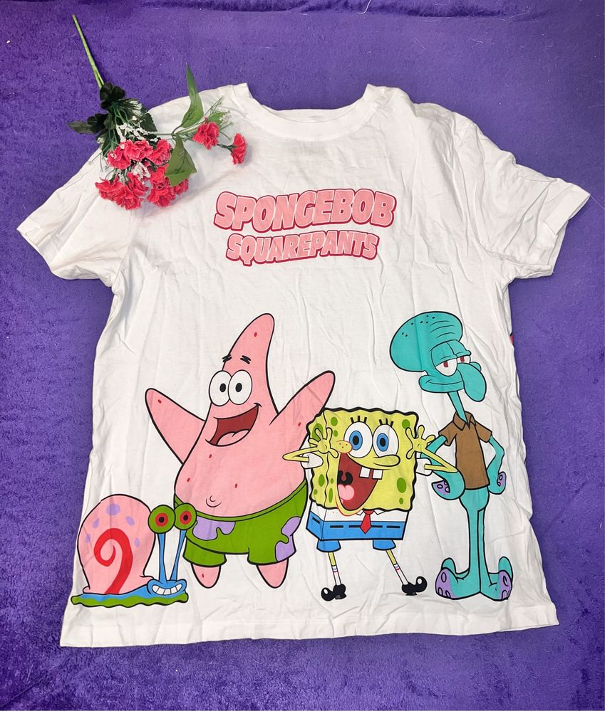 Tshirt bajka spongebob bialy nickelodeon primark