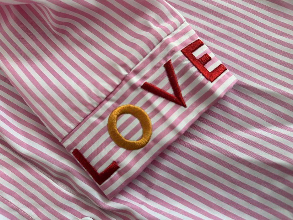 Nowa różowa koszula w paski LOVE