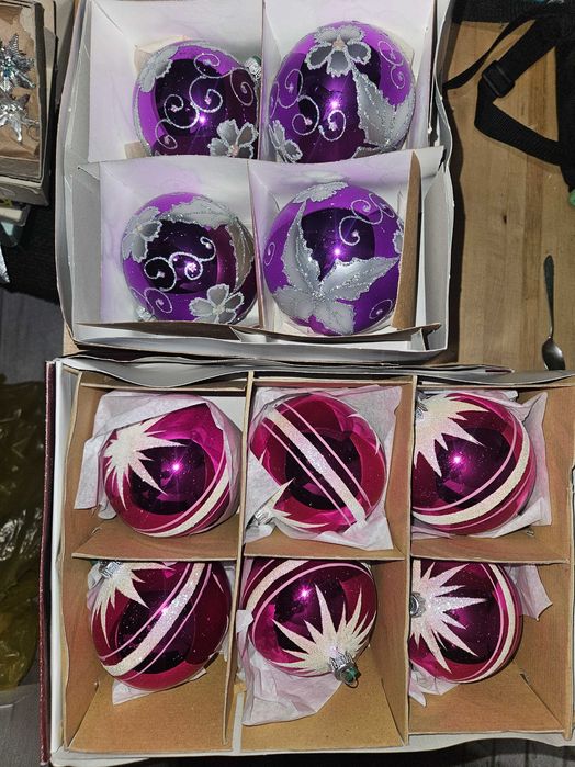 Ozdoby bańki szklane choinkowe z PRL